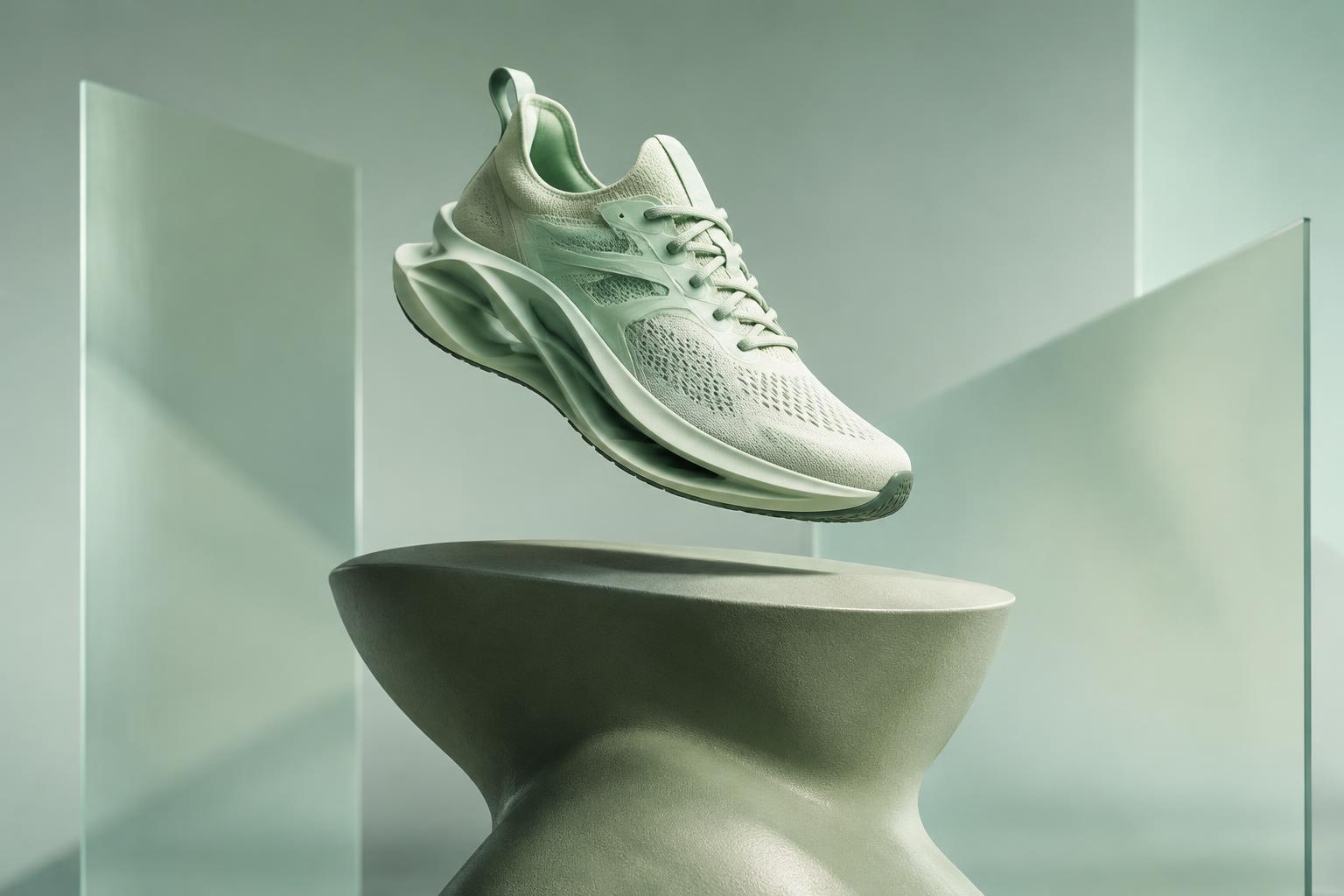 Mint sneaker campaign visual created with NufuAI